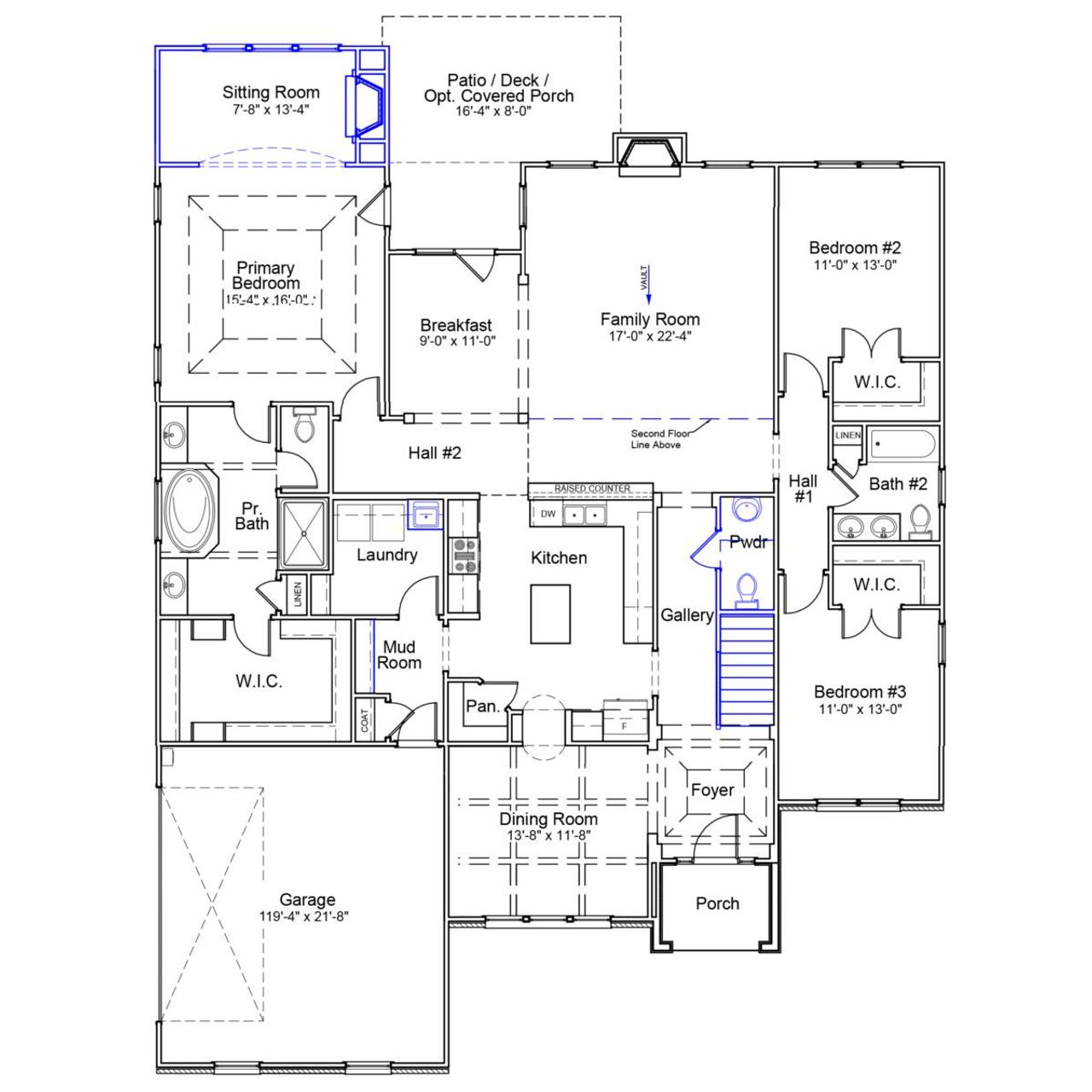 2D floor plan layout of this home in Walnut Grove, Easley, SC (Image 2).