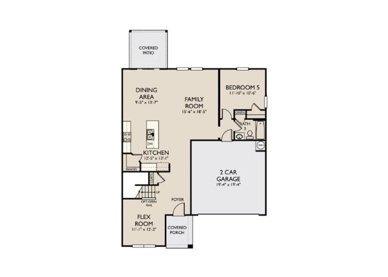 2D floor plan layout of this home in Ascent at Arbor Ridge, La Vergne, TN (Image 2).
