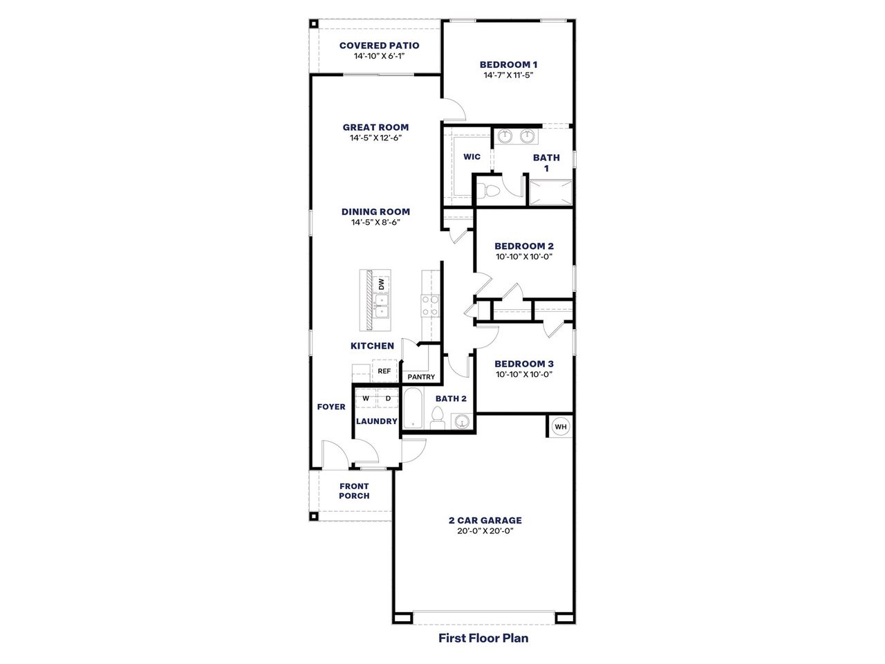 2D floor plan layout of this home in Radiance at Superstition Vistas, Apache Junction, AZ (Image 2).