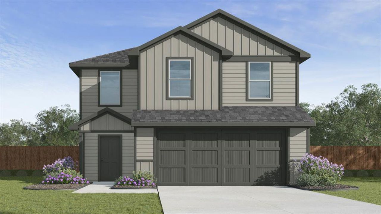 Front exterior of a new home in Riverfield, Josephine, TX, highlighting curb appeal (Image 2).