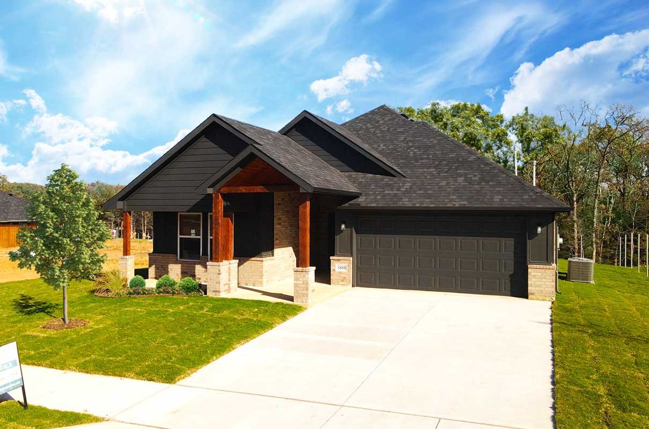 Representative exterior photo of a completed home built from the The Mini by Wyldewood Homes in Washington Meadows, Sherman, TX (Image 2). Representative exterior photo of a completed home built from the The Mini by Wyldewood Homes in Washington Meadows, Sherman, TX (Image 2).