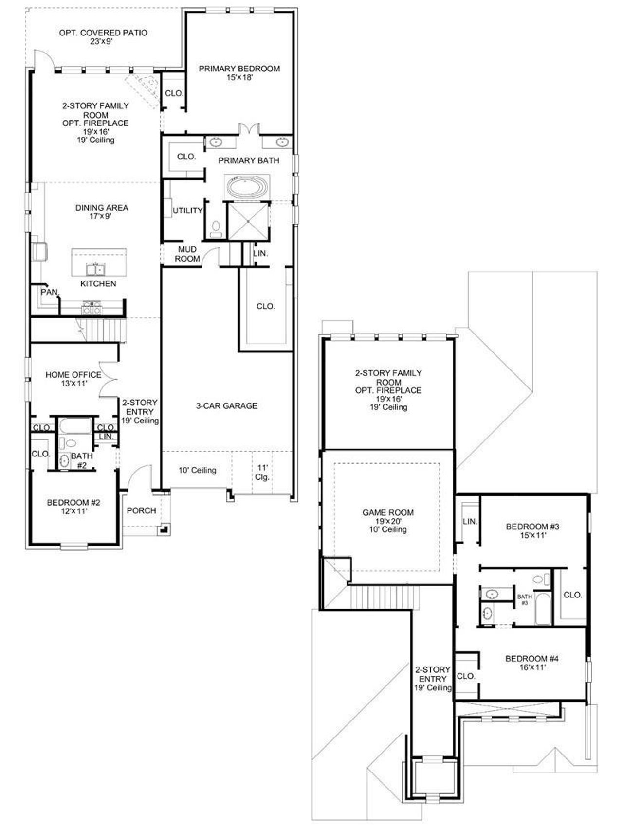 2D floor plan layout of this home in Legacy, League City, TX (Image 2). 2D floor plan layout of this home in Legacy, League City, TX (Image 2).