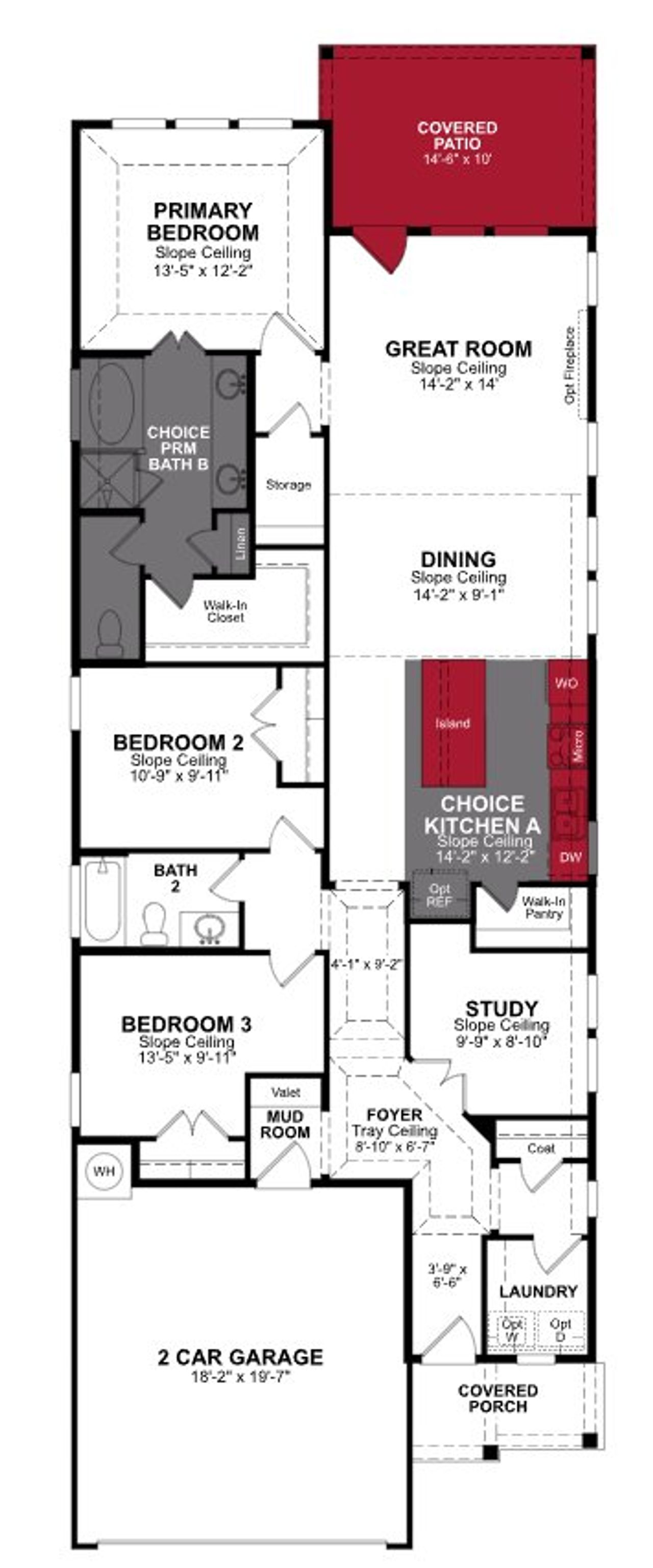 2D floor plan layout of this home in Confluence, Marion, TX (Image 2).