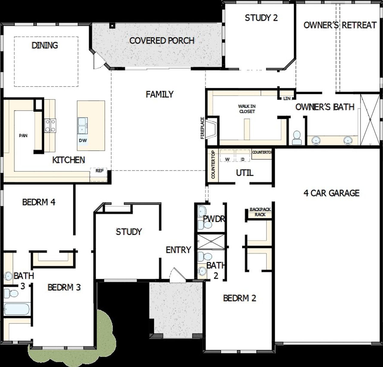 2D floor plan layout of this home in Headwaters 80' - Executive Series, Dripping Springs, TX (Image 2).