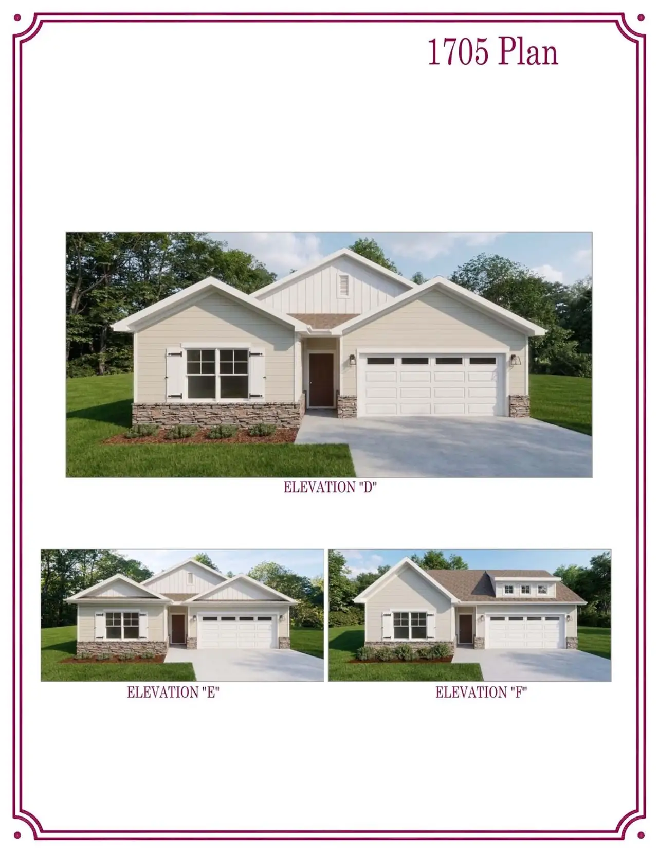 This home will have "Elevation D" with Monterey Taupe Hardie Lap Siding & Board & Batten.