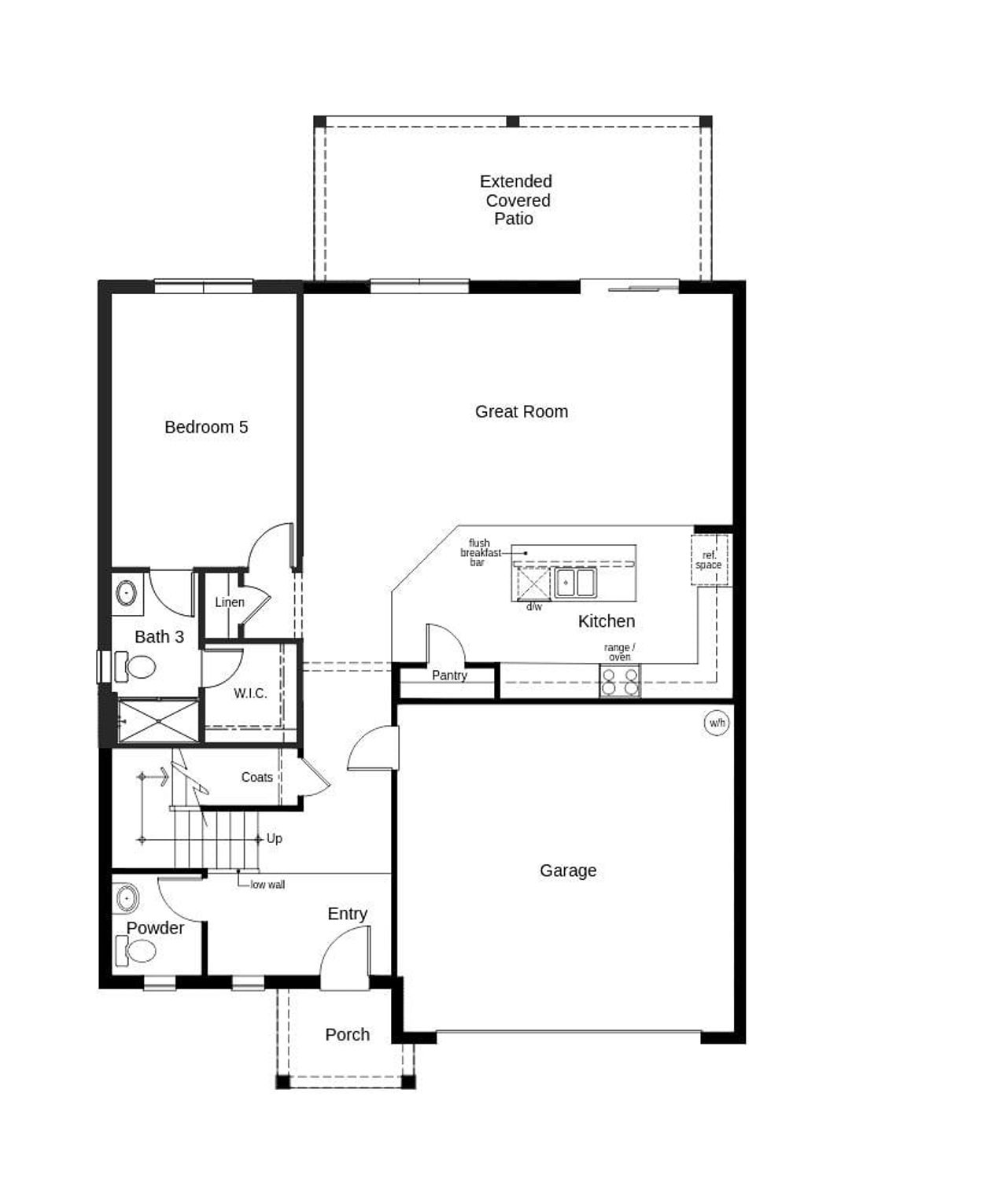 2D floor plan layout of this home in Hillside at Mount Dora, Mount Dora, FL (Image 2).