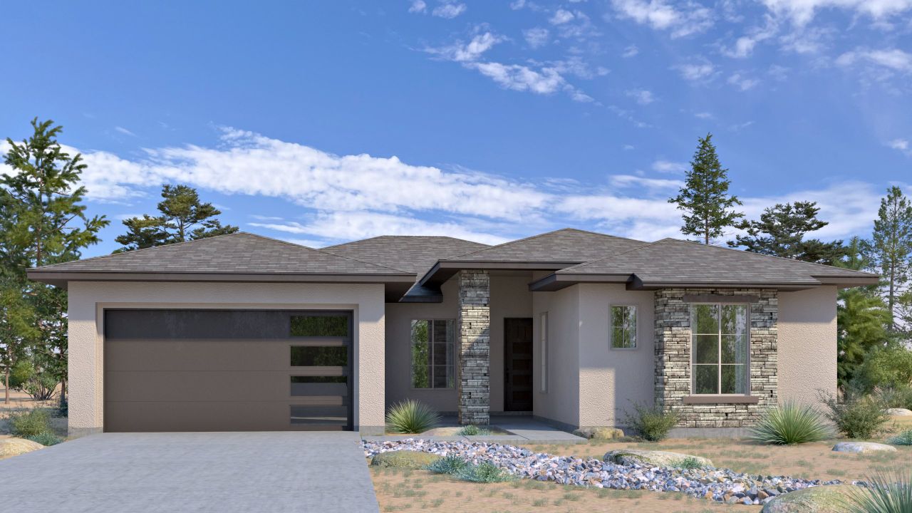 Representative exterior photo of a completed home built from the 2200 - THE HONDO by StoneRidge Homebuilding in StoneRidge, Prescott Valley, AZ (Image 2).