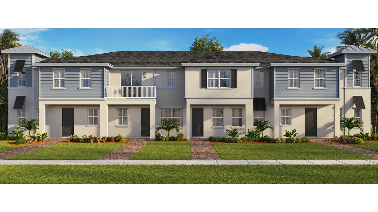 Front exterior of a new home in Sailfish Cay, Stuart, FL, highlighting curb appeal (Image 2).
