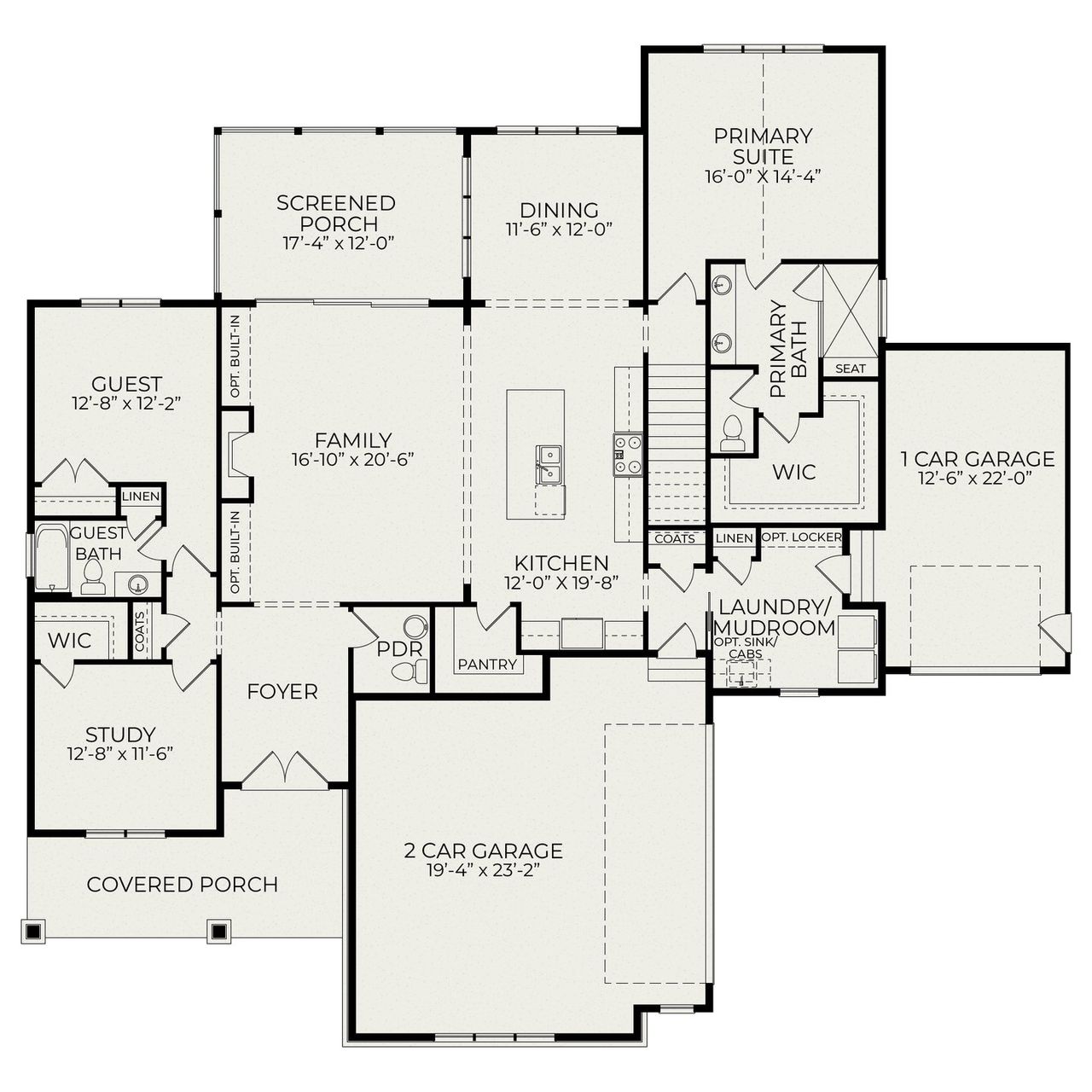 2D floor plan layout of this home in Everette's Preserve, Clayton, NC (Image 2).