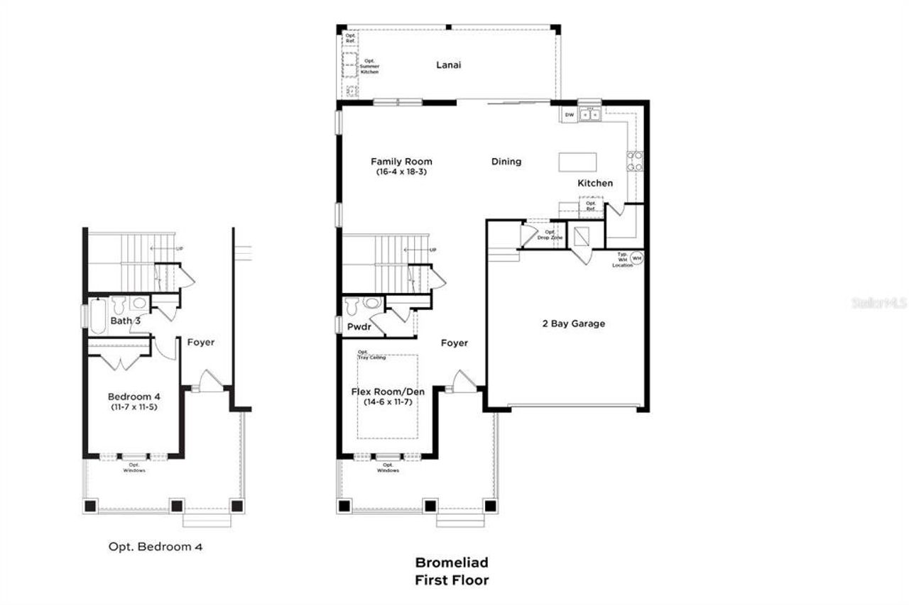 2D floor plan layout of this home in Primrose at Longleaf, New Port Richey, FL (Image 2).