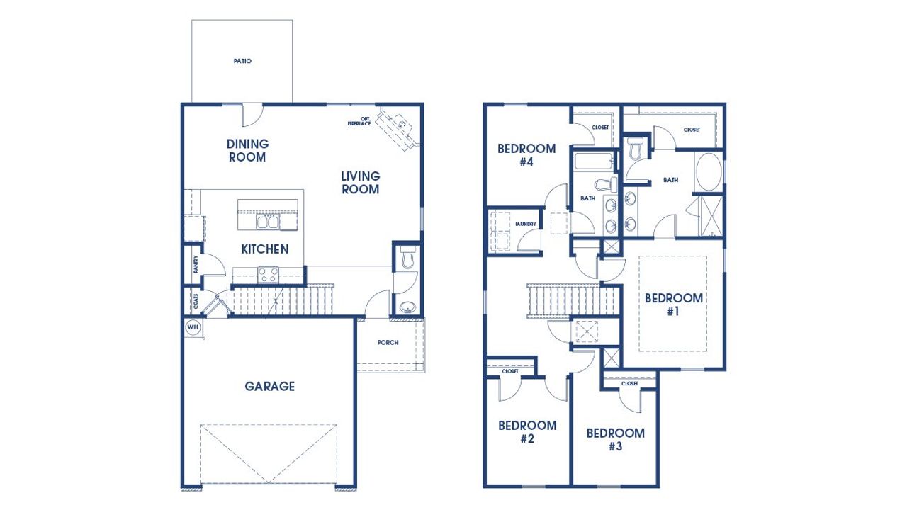 2D floor plan layout of this home in Shoal Creek, Hampton, GA (Image 2).
