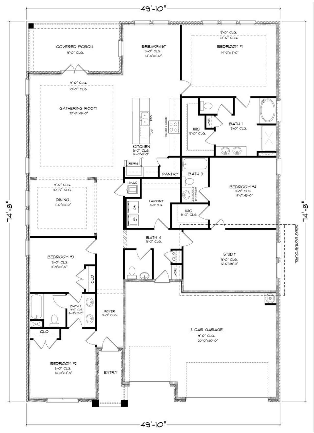 2D floor plan layout for the The Camden by D.R. Horton in Fallschase, Tallahassee, FL (Image 2).