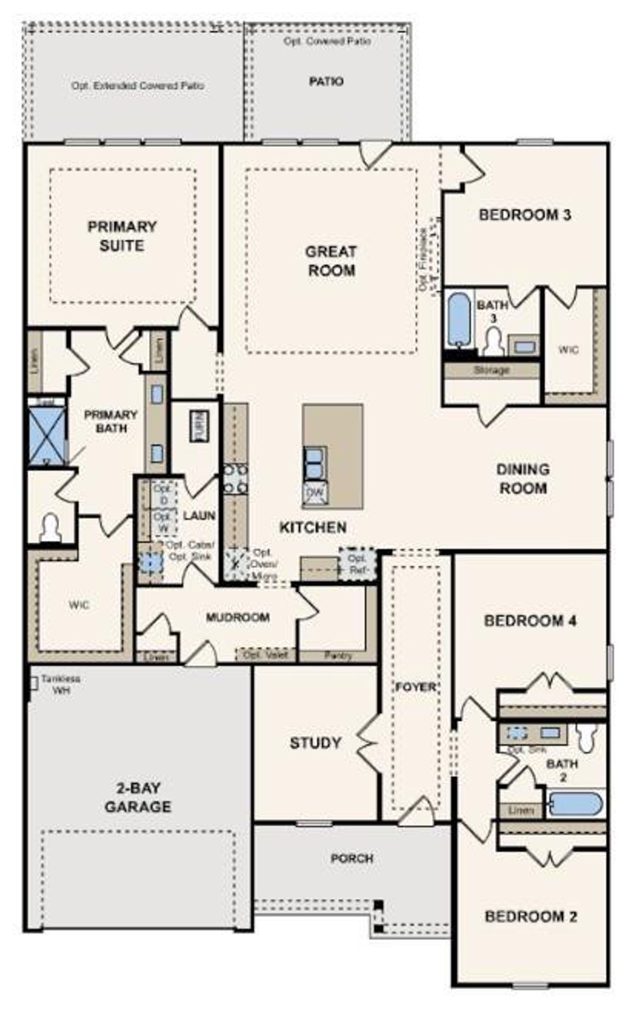 2D floor plan layout of this home in Sunterra Lakes, Brookshire, TX (Image 2). 2D floor plan layout of this home in Sunterra Lakes, Brookshire, TX (Image 2).
