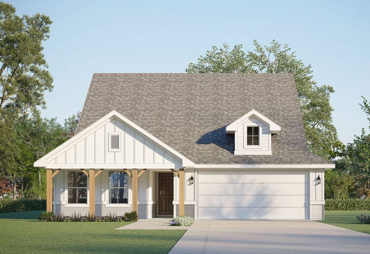 Representative exterior photo of a completed home built from the Adams 4123 by GFO Home in Highland Village, Georgetown, TX (Image 2). Representative exterior photo of a completed home built from the Adams 4123 by GFO Home in Highland Village, Georgetown, TX (Image 2).