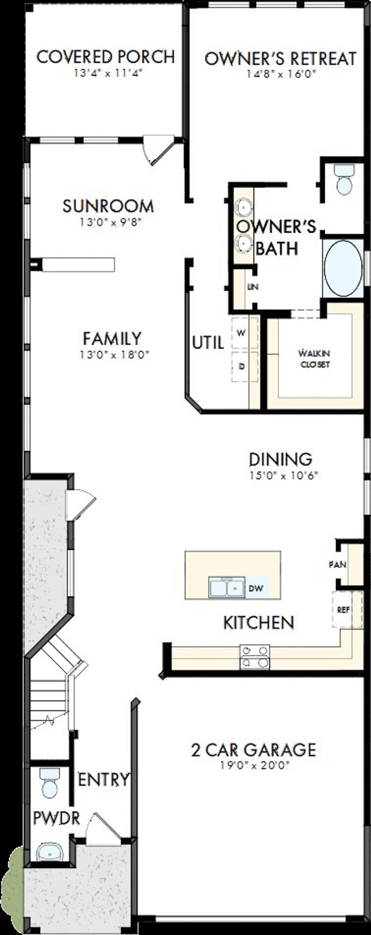 2D floor plan layout of this home in The Grand Prairie - Meadow Collection, Waller, TX (Image 2).