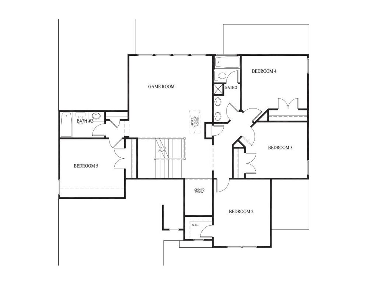 2D floor plan layout for the The Carrington by Stephen Elliott Homes in Ruby Creek Estates, Atlanta, GA (Image 2).
