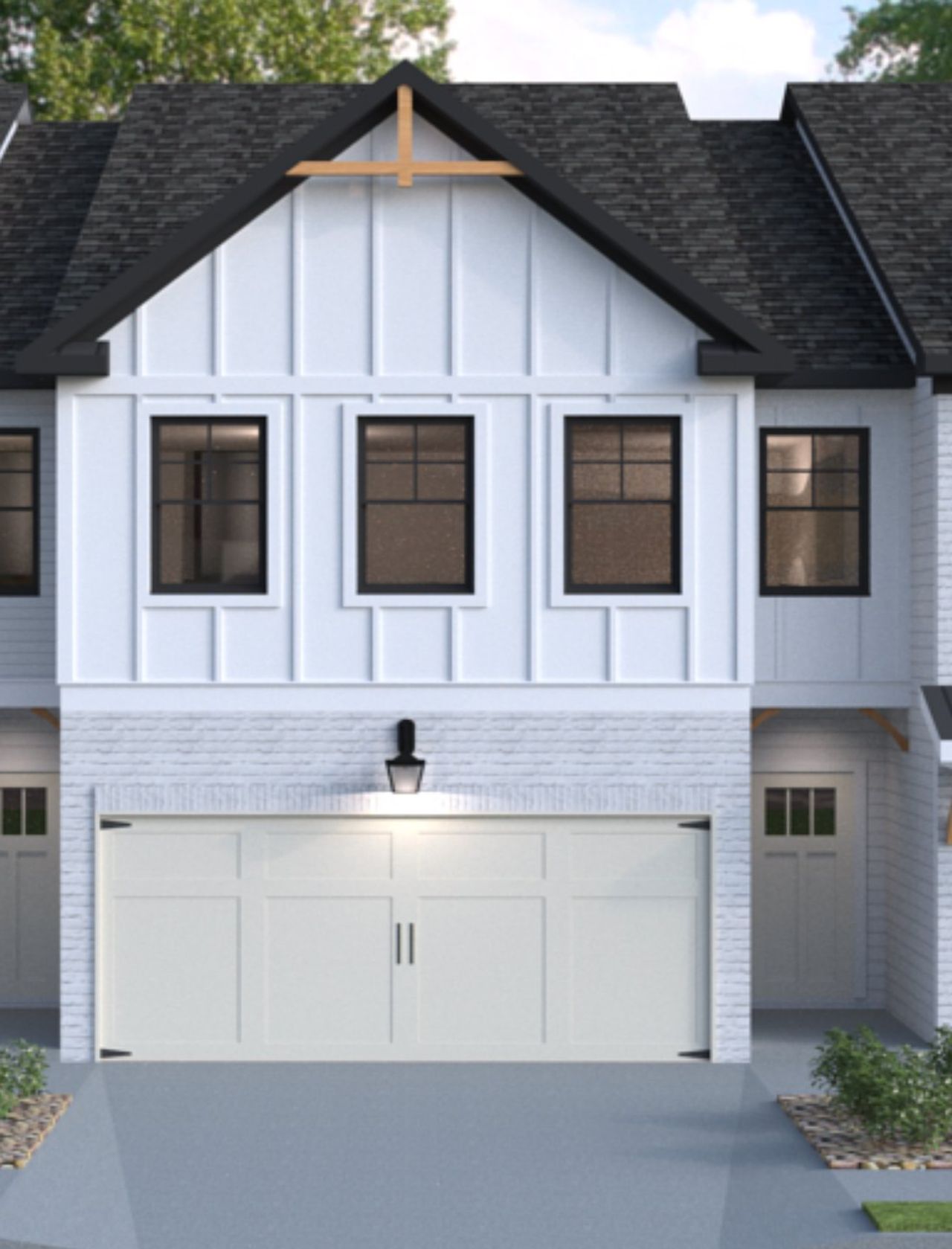 Representative exterior photo of a completed home built from the Hanover by Rocklyn Homes in Riverside, Conyers, GA (Image 2).