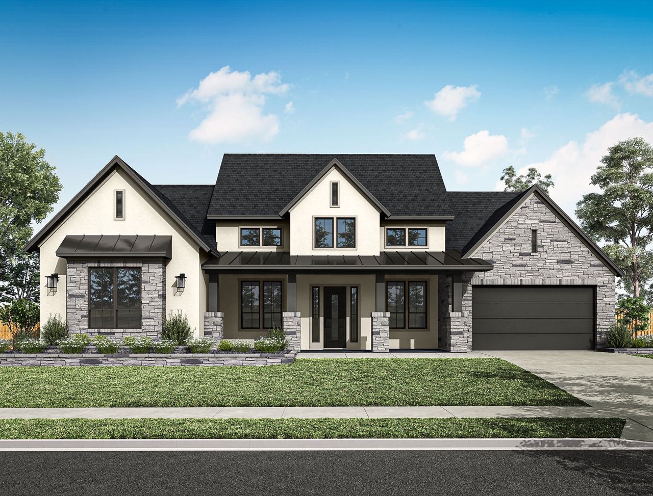 Representative exterior photo of a completed home built from the Barcello by Tri Pointe Homes in Woodson’s Reserve, Spring, TX (Image 2).