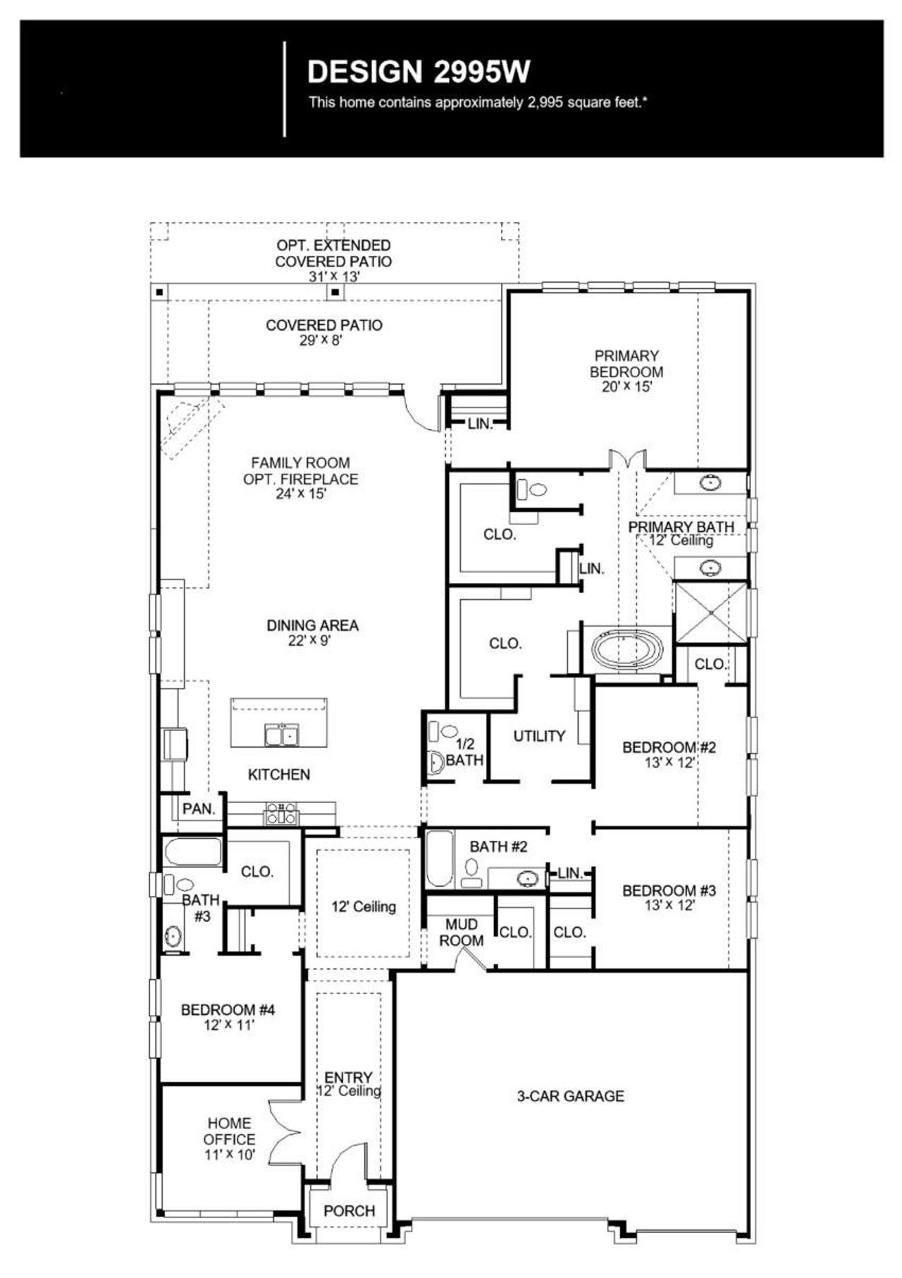 2D floor plan layout of this home in The Colony, Bastrop, TX (Image 2).