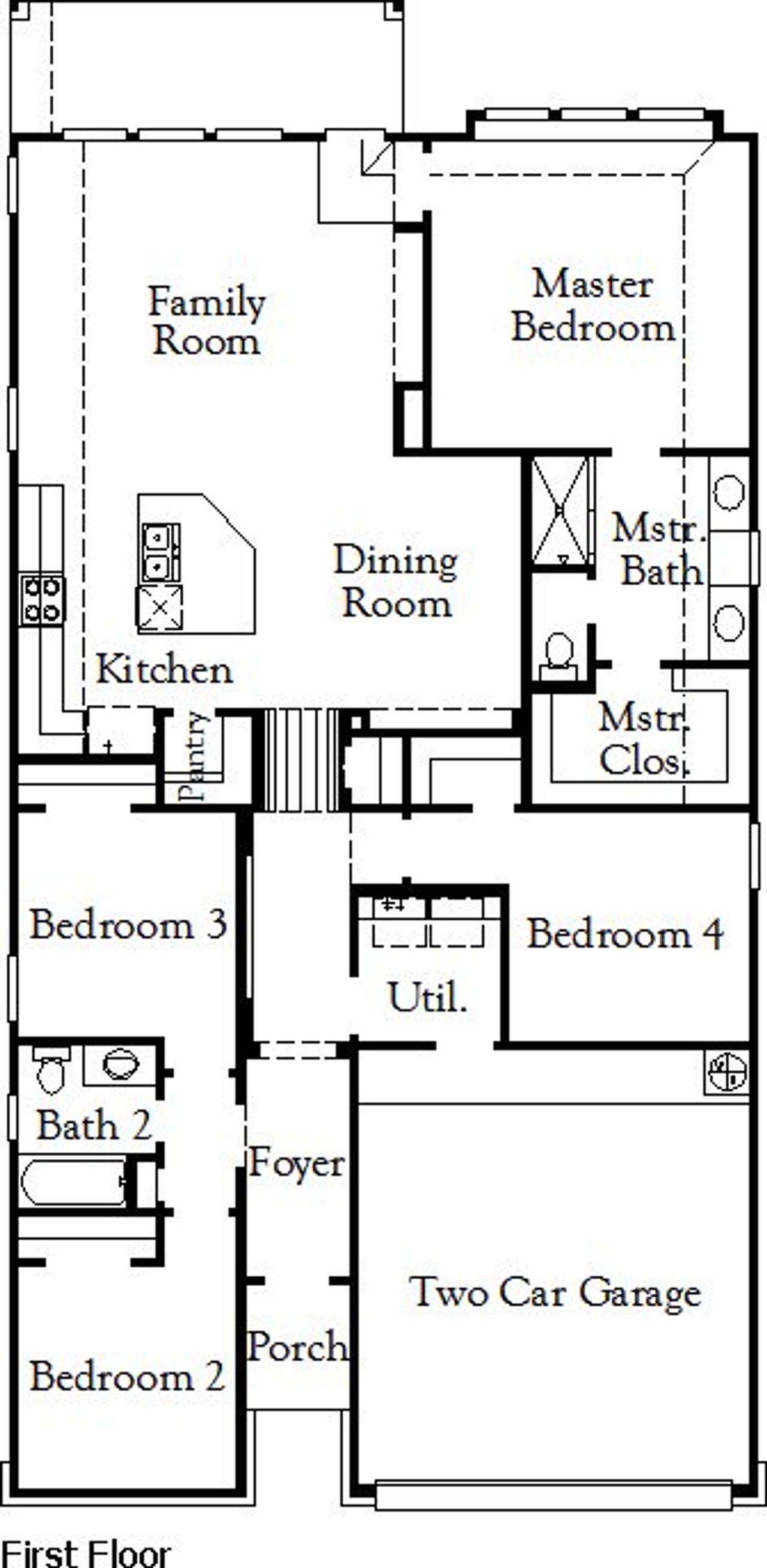 2D floor plan layout for the Izoro (1691-CV-35) by Coventry Homes in Foxbrook, Cibolo, TX (Image 2).