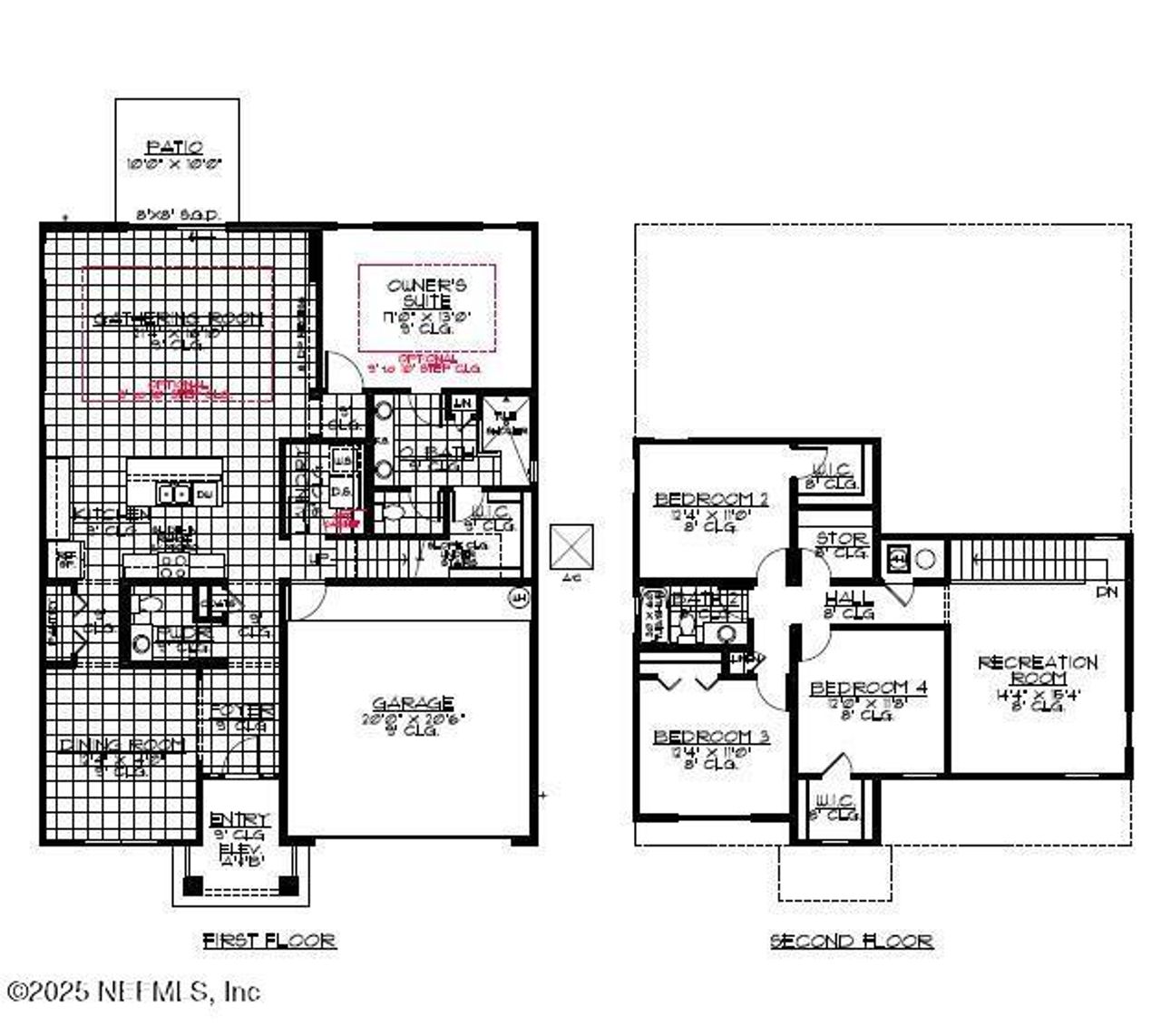 2D floor plan layout of this home in Weston Woods, Jacksonville, FL (Image 2).
