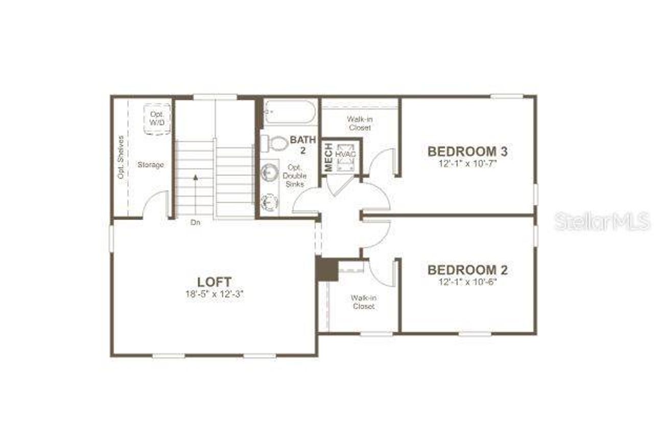 2D floor plan layout of this home in SummerTide, Palm Coast, FL (Image 2).
