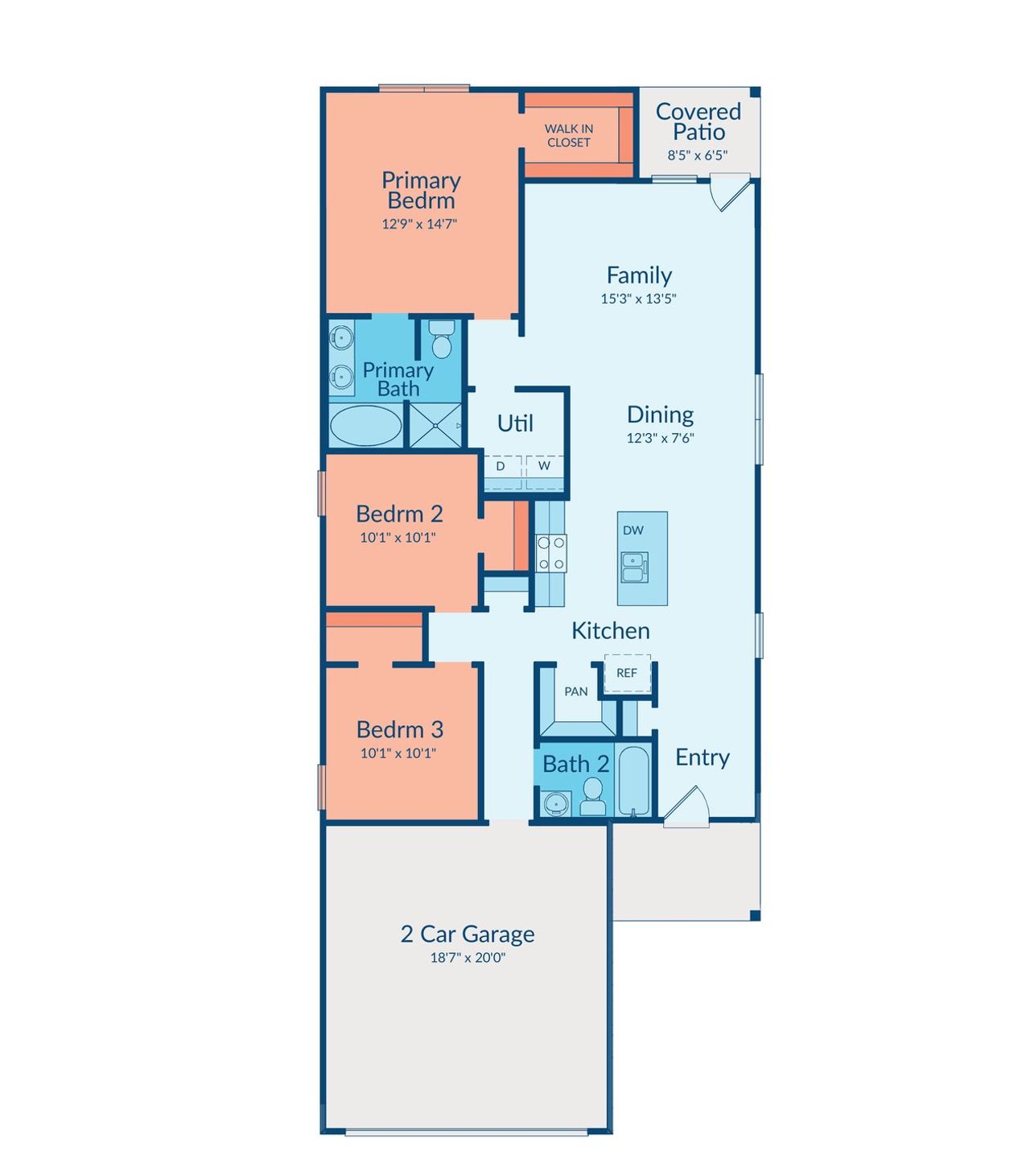 2D floor plan layout of this home in Magnolia Springs, Montgomery, TX (Image 2).