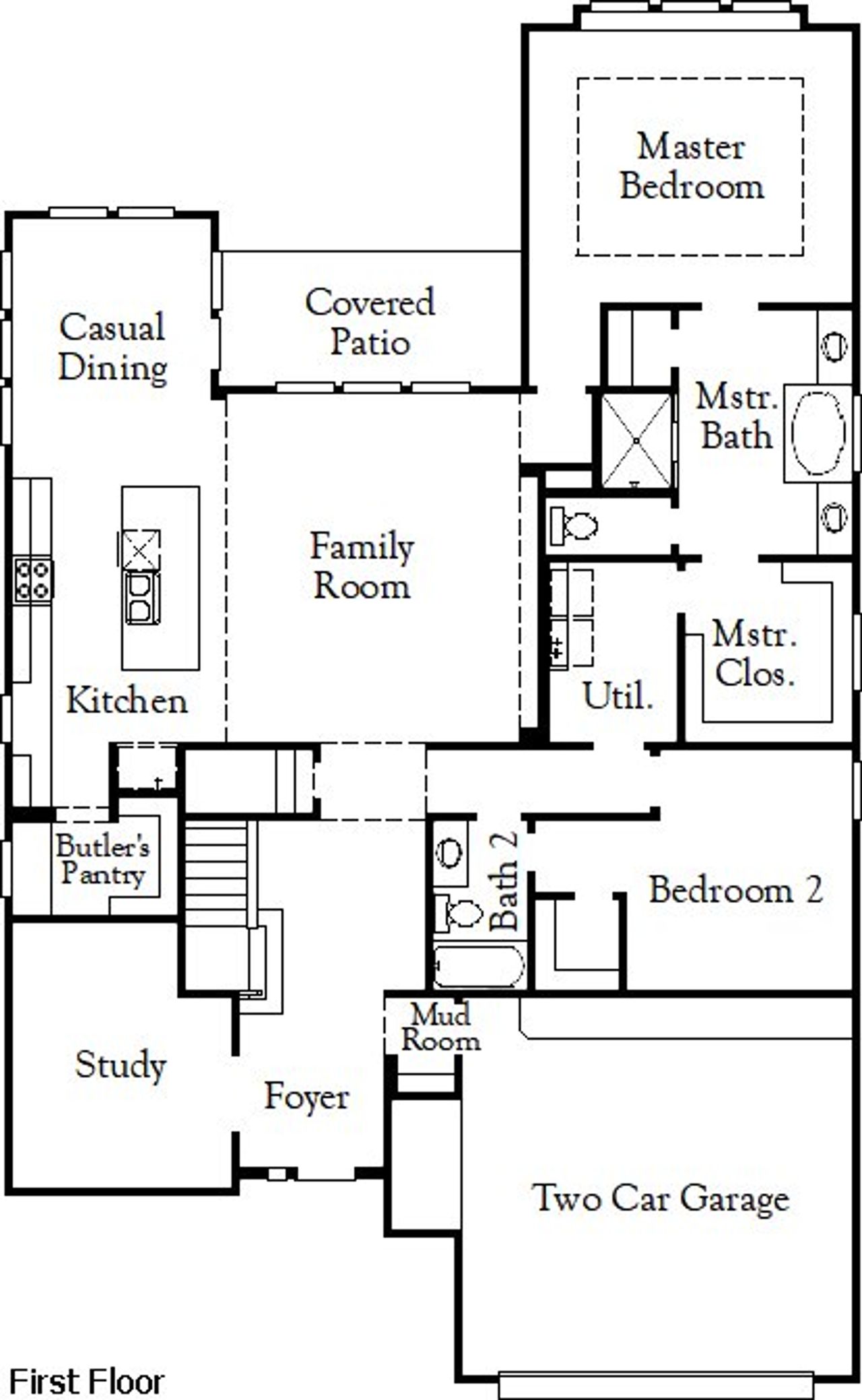 2D floor plan layout of this home in Homestead, Schertz, TX (Image 2).