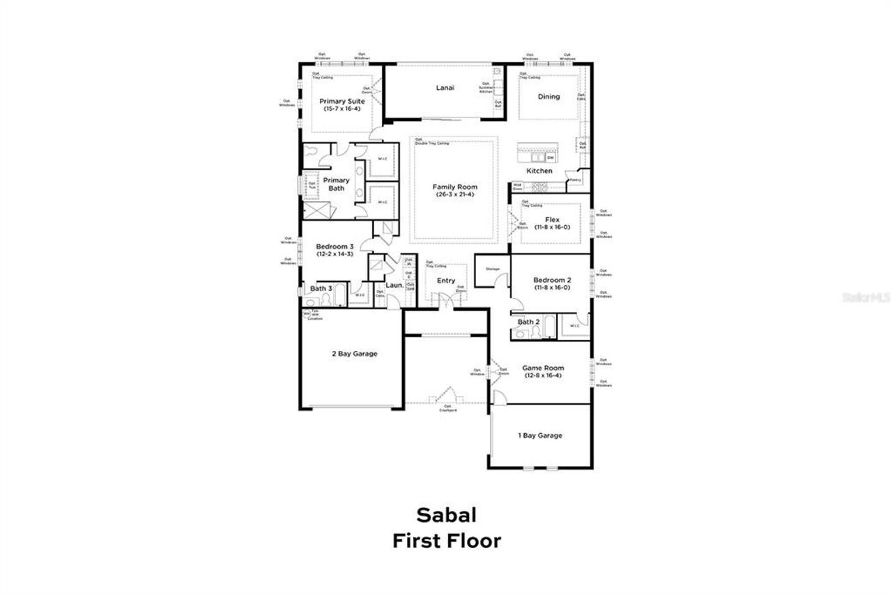 2D floor plan layout of this home in Serengeti, Spring Hill, FL (Image 2).