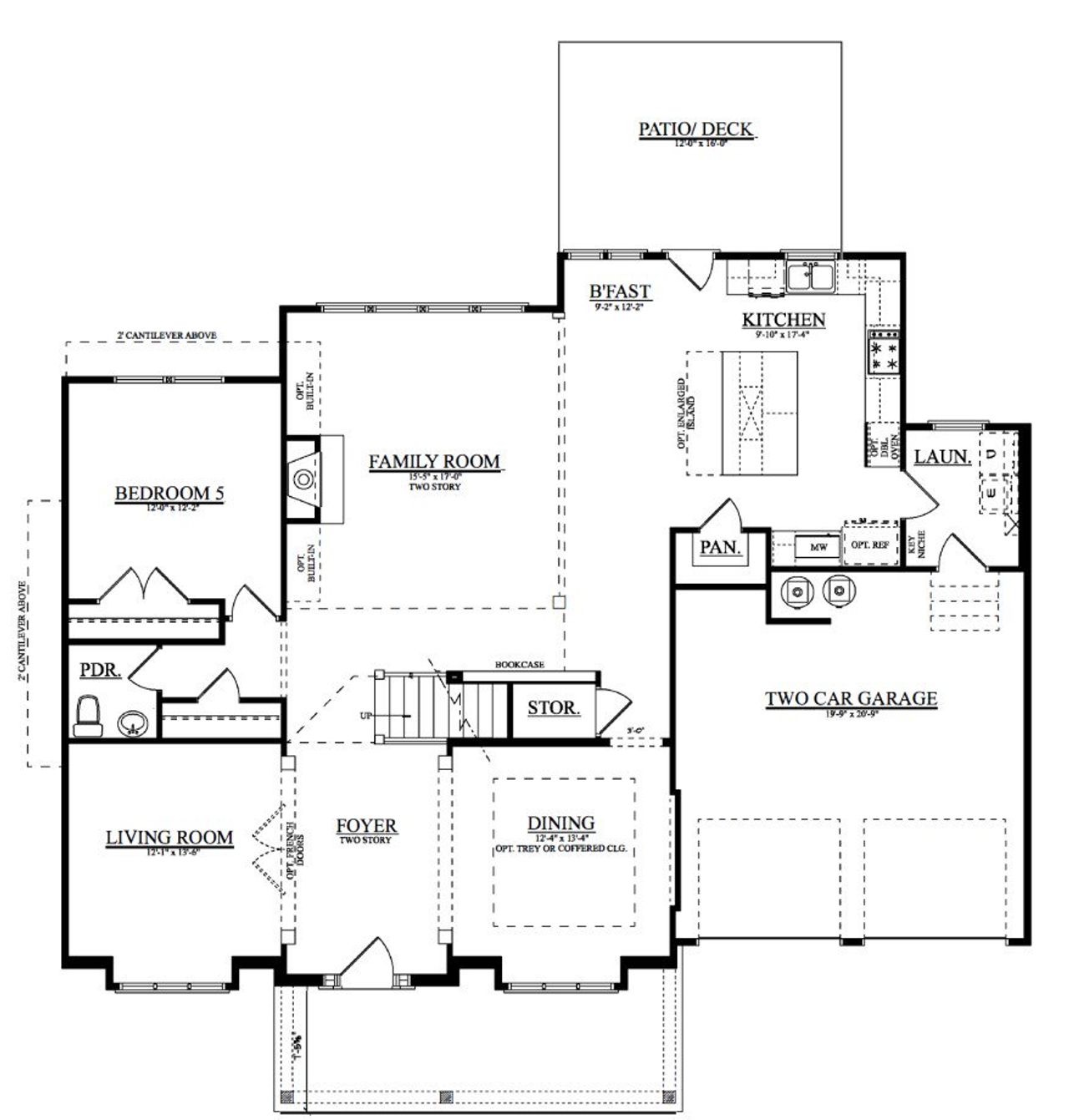 2D floor plan layout for the Garrett by O'Dwyer Homes in Chattahoochee Reserve, Cumming, GA (Image 2).