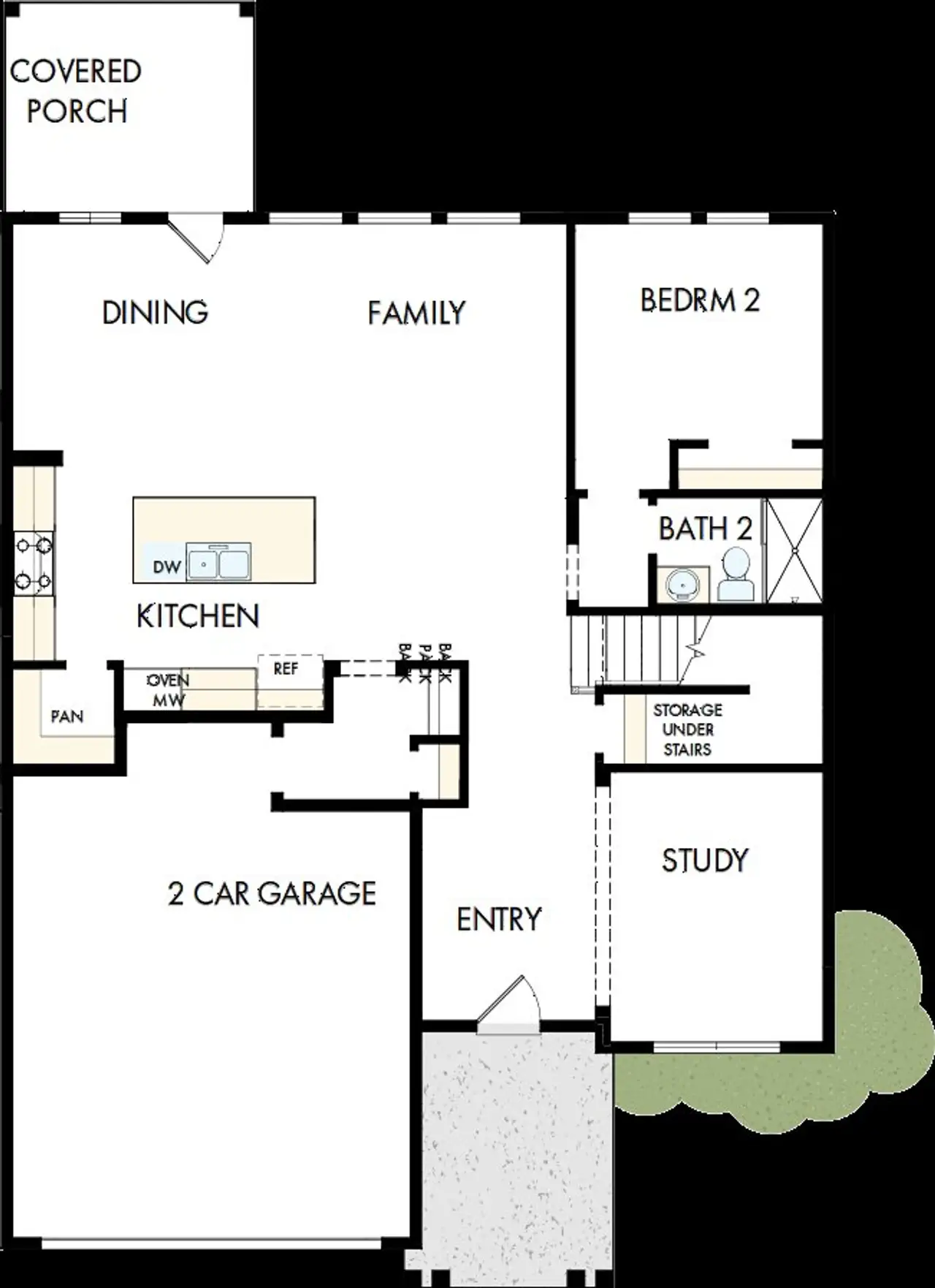 2D floor plan layout of this home in Serenity - The Village Collection, Fuquay Varina, NC (Image 2).