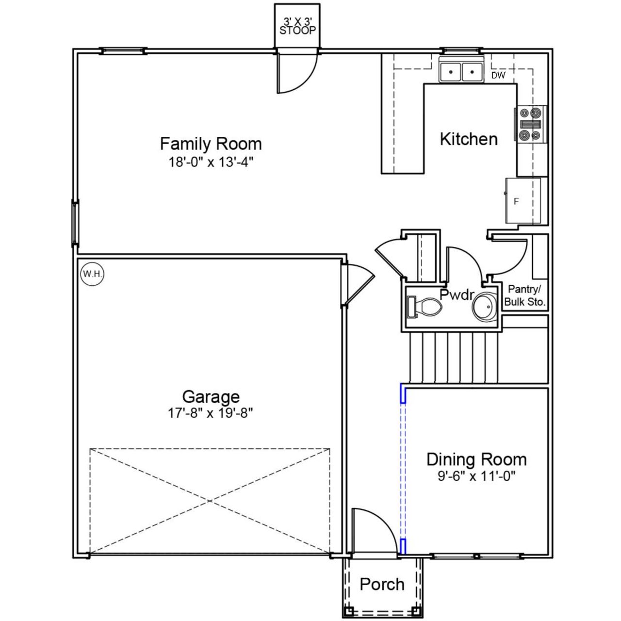 2D floor plan layout of this home in Killians Crossing, Blythewood, SC (Image 2).