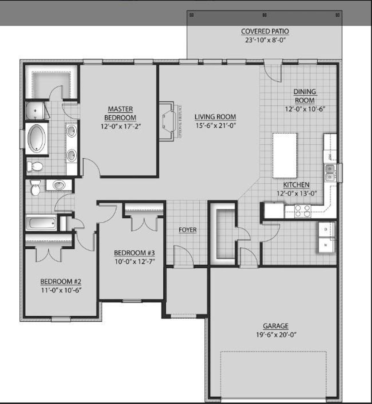 2D floor plan layout of this home in Cardinal Estates, Bridge City, TX (Image 2).