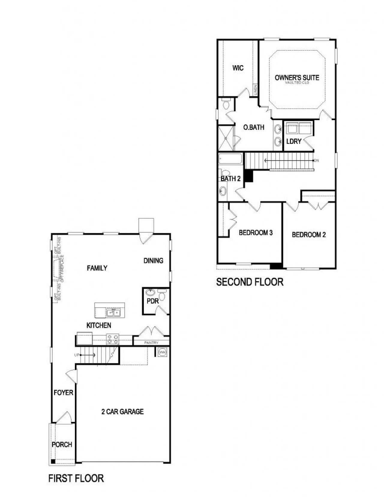2D floor plan layout for the Edmund by Rockhaven Homes in The Collection at Walden Park, Jonesboro, GA (Image 2).
