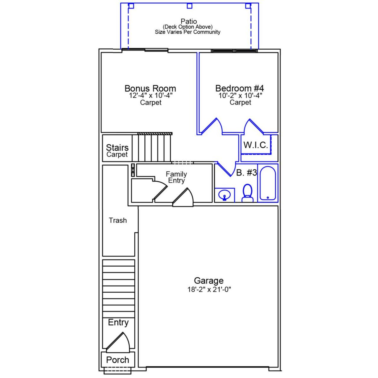 2D floor plan layout of this home in Sweetbrier, Durham, NC (Image 2).
