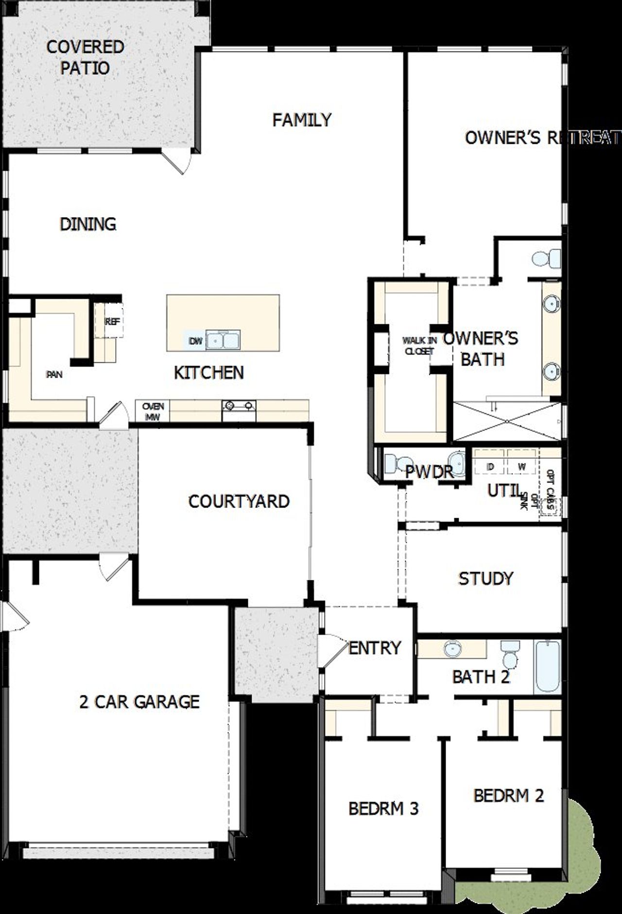2D floor plan layout of this home in Meridian at Northpointe at Vistancia, Peoria, AZ (Image 2). 2D floor plan layout of this home in Meridian at Northpointe at Vistancia, Peoria, AZ (Image 2).