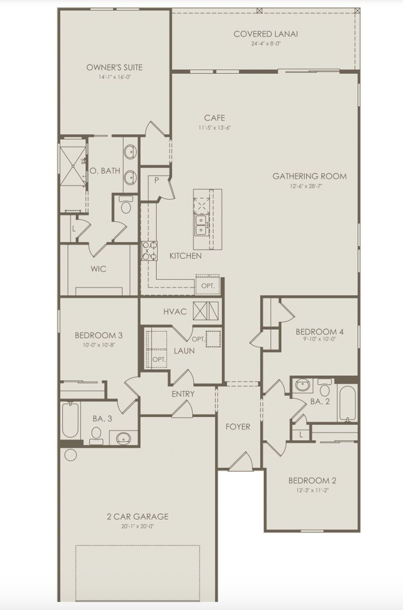 2D floor plan layout of this home in Oakfield Trails, Parrish, FL (Image 2). 2D floor plan layout of this home in Oakfield Trails, Parrish, FL (Image 2).