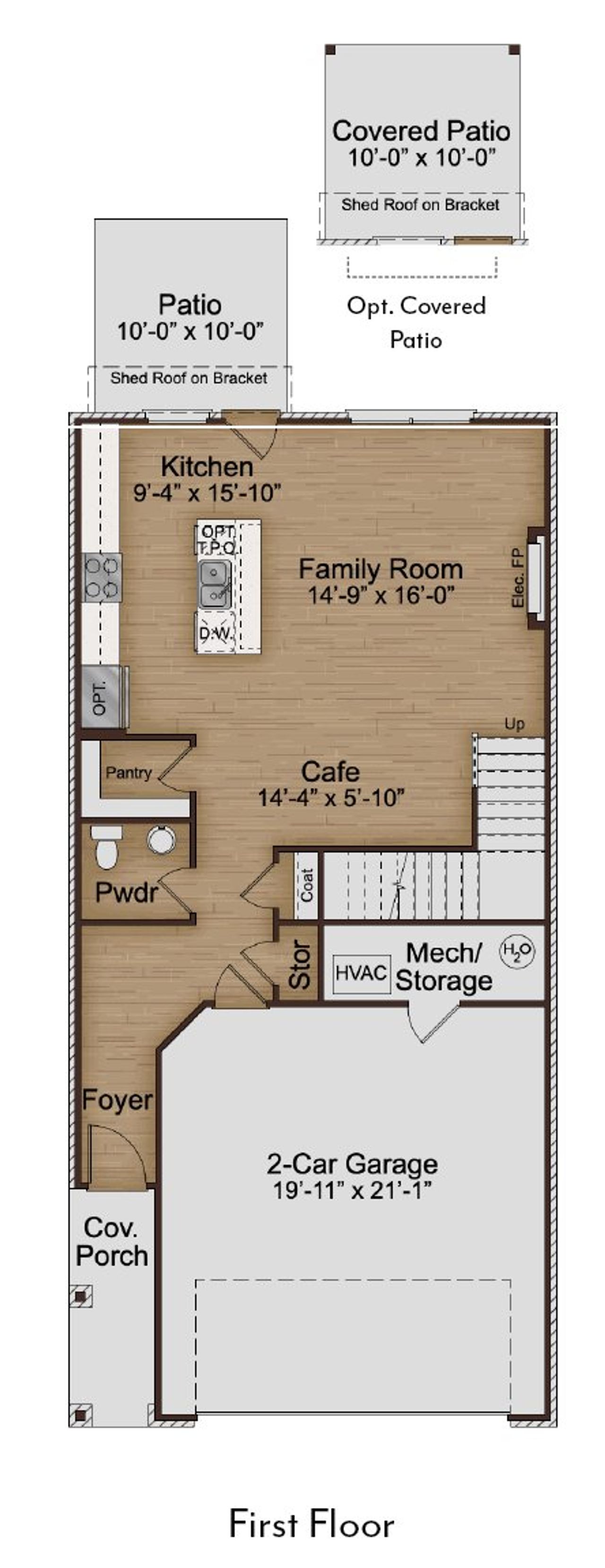 2D floor plan layout of this home in Porter Reserve, Decatur, GA (Image 2).