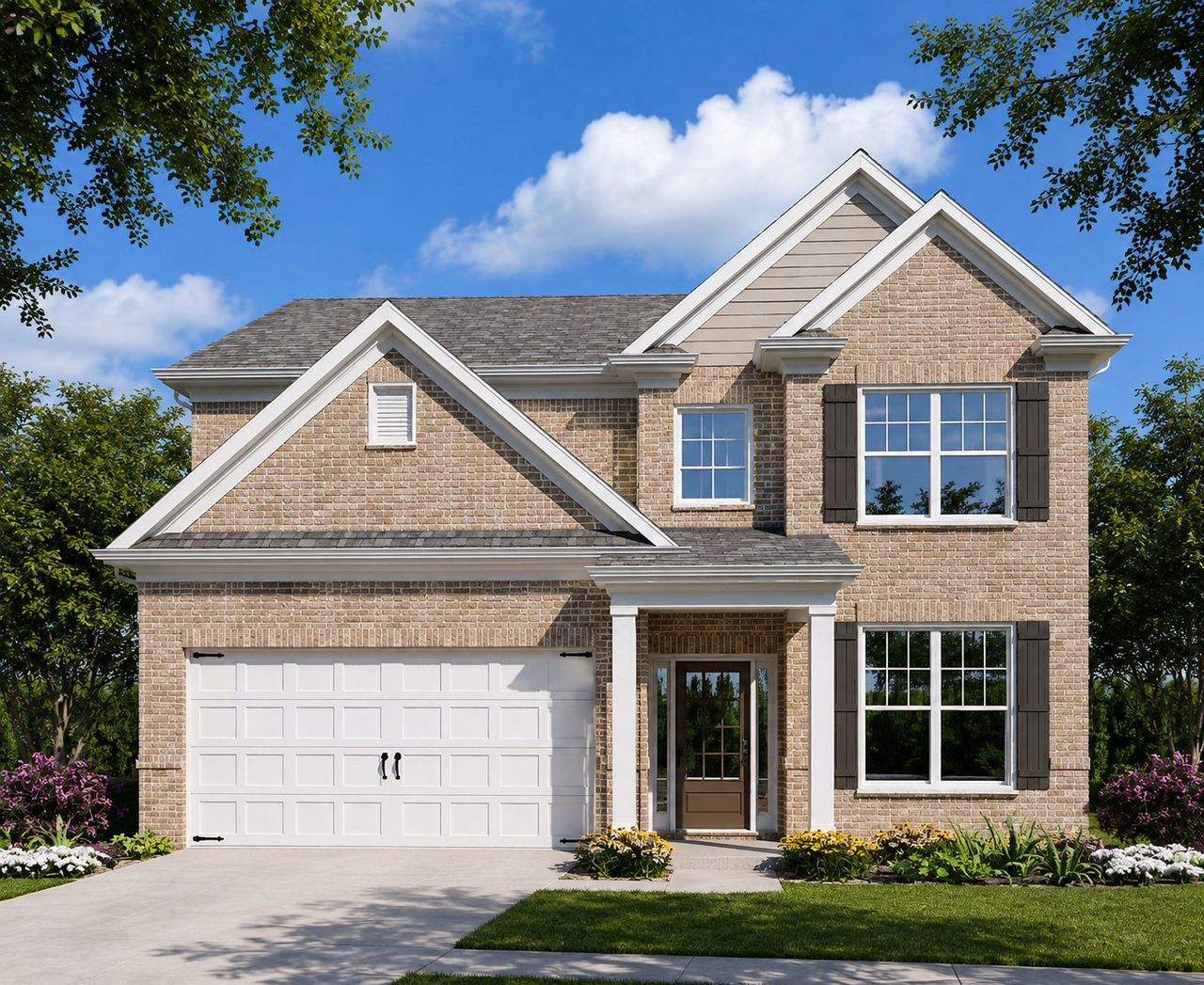 Representative exterior photo of a completed home built from the Inwood by McKinley Homes in Mulberry Summit, Flowery Branch, GA (Image 2).