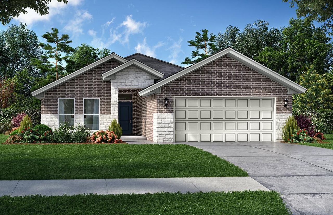 Representative exterior photo of a completed home built from the Morgan by Home Creations in Grand Oaks Reserve, Cleveland, TX (Image 2).