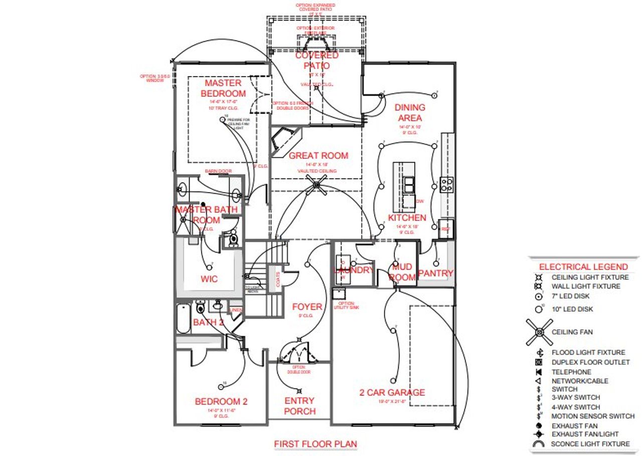 2D floor plan layout for the Dawson A by Freedom Home Builders in Piney Woods, Newnan, GA (Image 2).