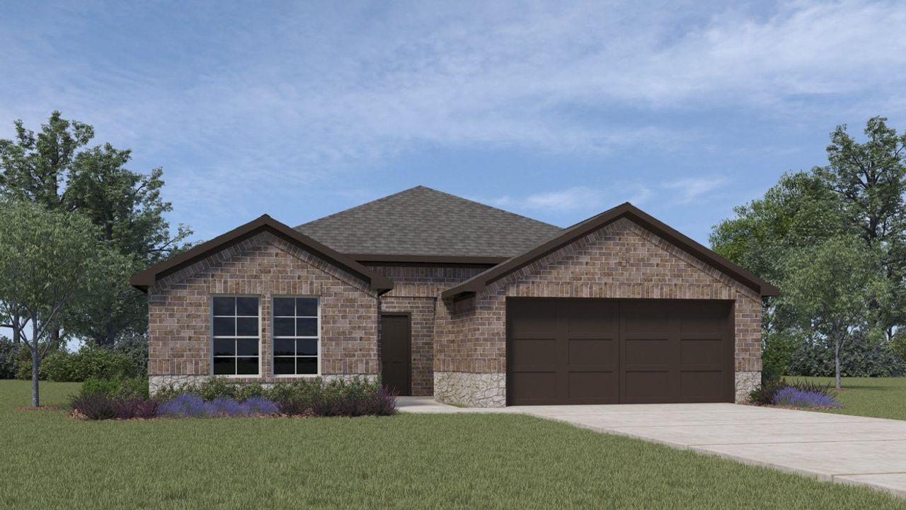 Representative exterior photo of a completed home built from the Hubbard by D.R. Horton in Winchester Crossing, Princeton, TX (Image 2).