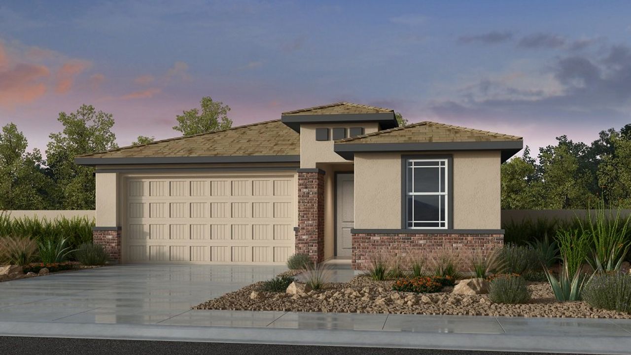 Representative exterior photo of a completed home built from the Hazel by Taylor Morrison in Lucero Discovery Collection, Goodyear, AZ (Image 2).