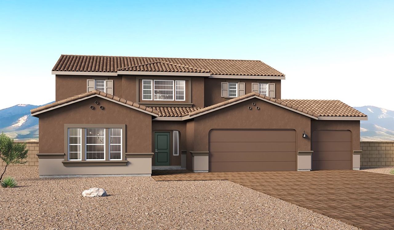 Representative exterior photo of a completed home built from the Baja - 4529 MultiGEN® by D.R. Horton in Entrada Del Toro at Rancho Sahuarita, Sahuarita, AZ (Image 2).