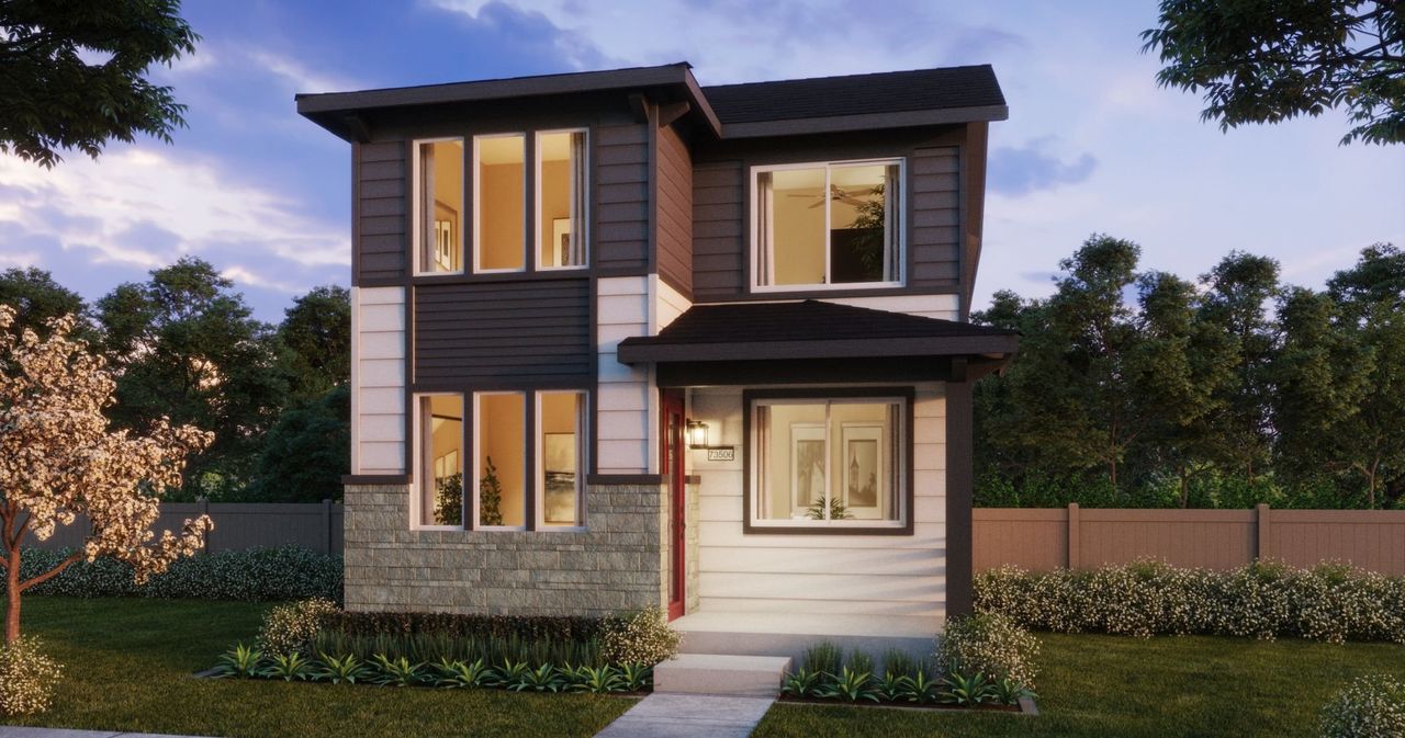 Representative exterior photo of a completed home built from the Plan 4 by New Home Co. in Woodrose at Painted Prairie, Aurora, CO (Image 2).