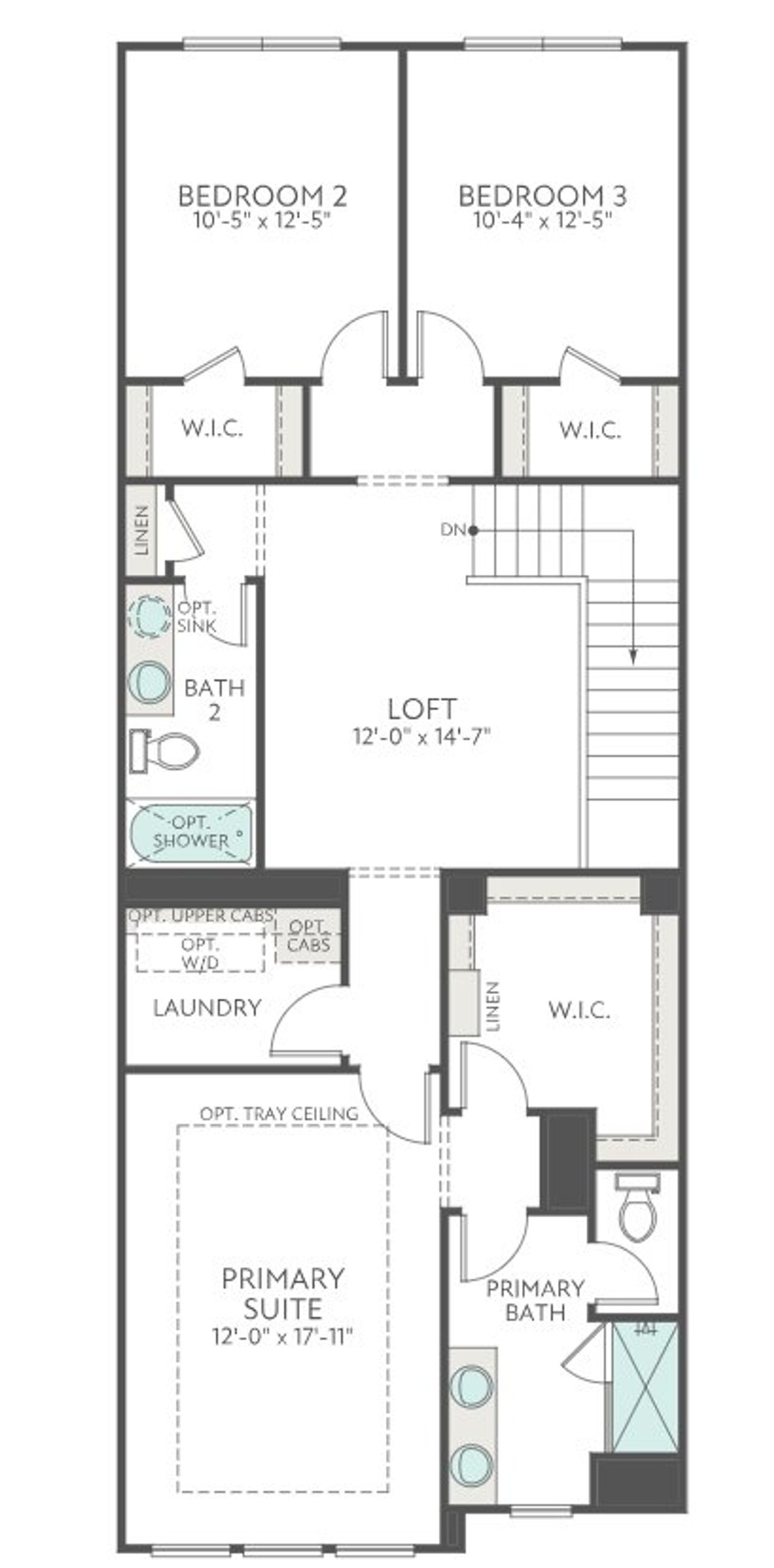 2D floor plan layout for the York by Tri Pointe Homes in Southbridge, Fort Mill, SC (Image 2).