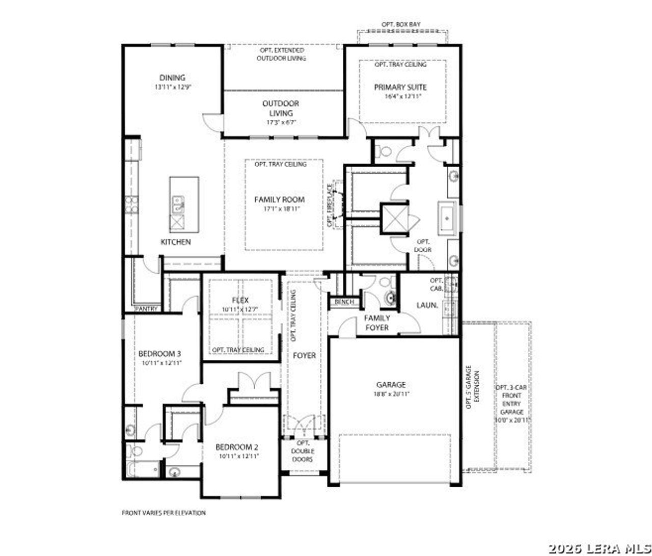 2D floor plan layout of this home in Ladera - 60s, San Antonio, TX (Image 2).