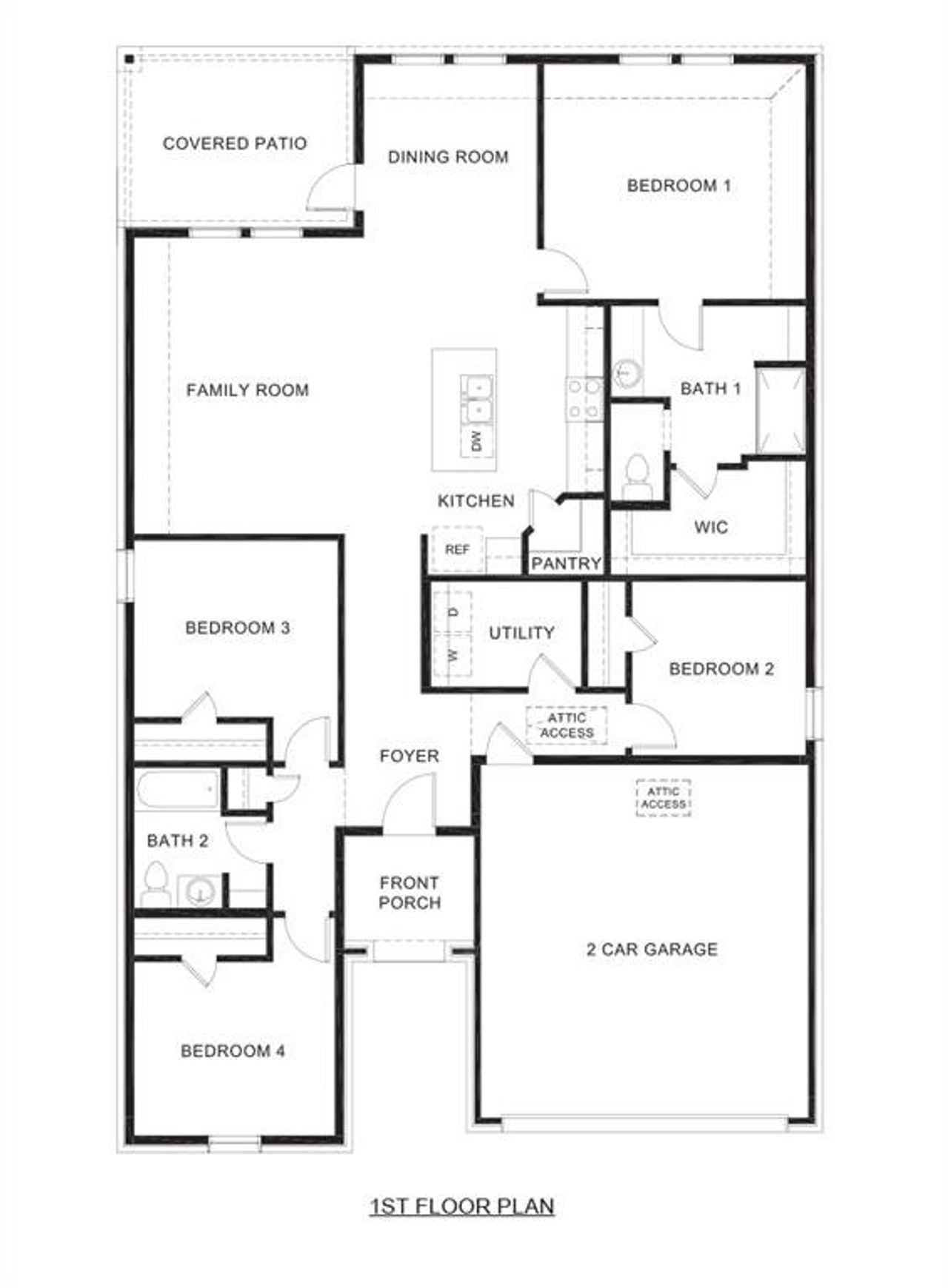 2D floor plan layout of this home in Frontier Pointe, Princeton, TX (Image 2).