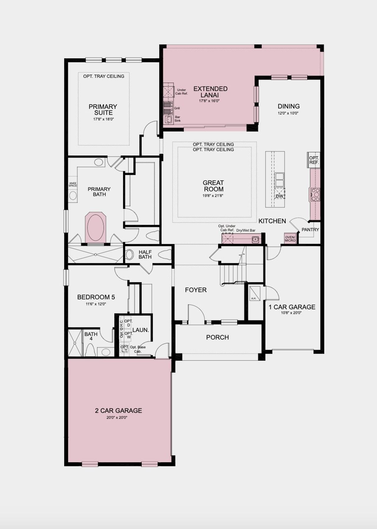 2D floor plan layout of this home in Hammock at Two Rivers, Zephyrhills, FL (Image 2).