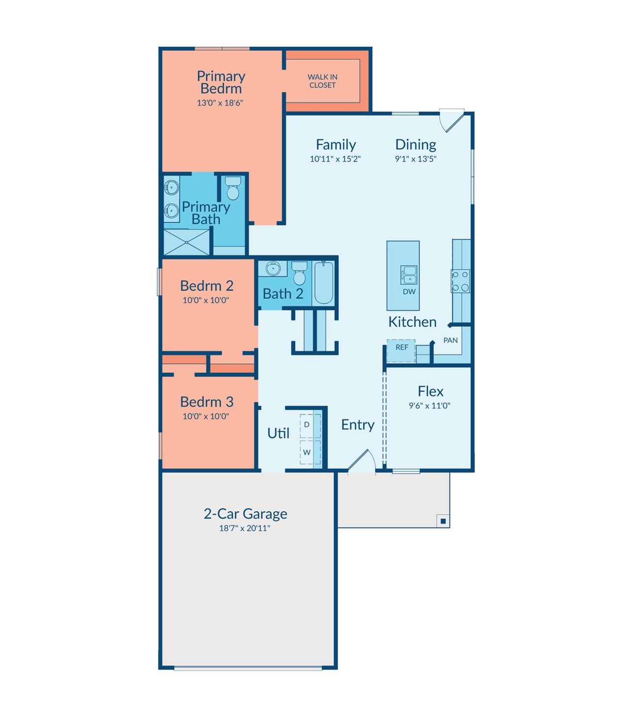 2D floor plan layout of this home in Sofi Lakes, Katy, TX (Image 2).